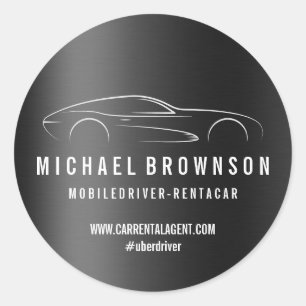 Driver Online Rent a car business Classic Round Sticker