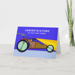 Driver’s License Congrats Dune Buggy at Night  Card