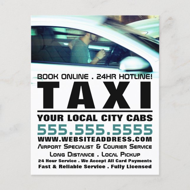 Driver, Taxi Cab Firm with Price List Flyer (Front)