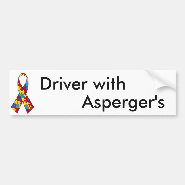 Driver with Asperger's Bumper Sticker (Front)