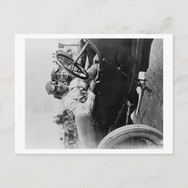 Drivers in a Mercer for the Astor Cup Photograph Postcard (Front)