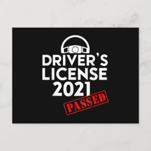 Driver's License 2021 Passed Gifts For First Time Announcement Postcard