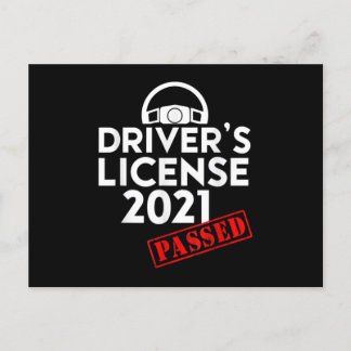 Driver's License 2021 Passed Gifts For First Time Announcement Postcard