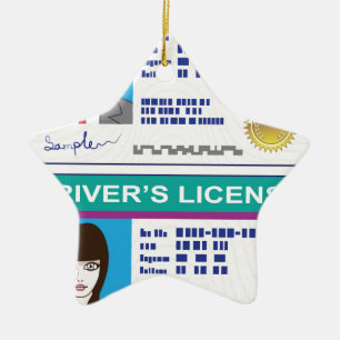 Driver's License Ceramic Tree Decoration