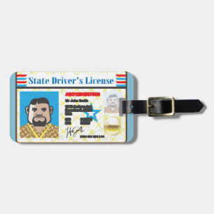 Driver's License Man photo ID vector Luggage Tag