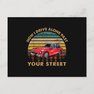 Drivers License - Now I Drive Alone Past Your Stre Announcement Postcard