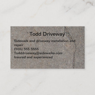 Driveway installation and repair business card