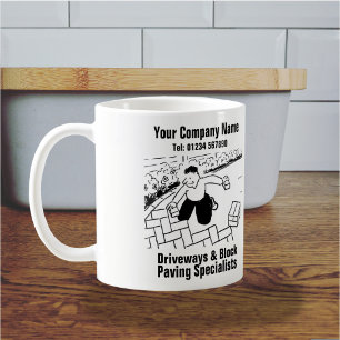 Driveways and block paving Cartoon. Coffee Mug