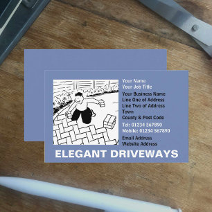 Driveways Contractor Cartoon Business Card