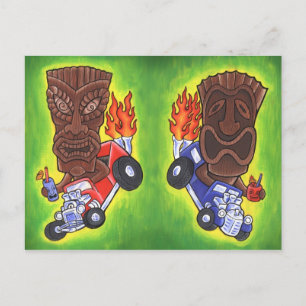Drivin Tikis Postcard