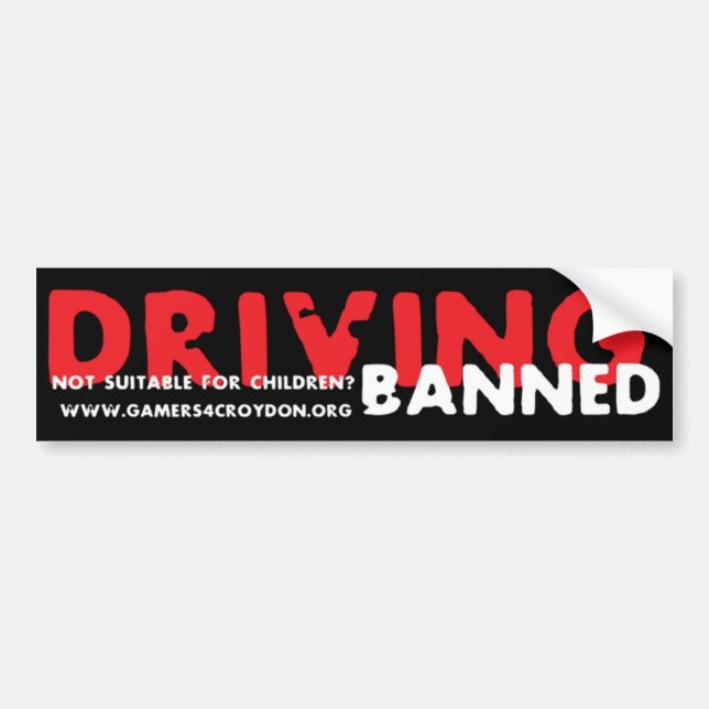 Driving banned? bumper sticker (Front)