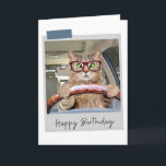 Driving Cat Funny Birthday Card<br><div class="desc">Brighten up any cat lover's birthday with this whimsical and fun feline design!</div>