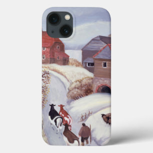 Driving Cows home in the Snow iPhone 13 Case