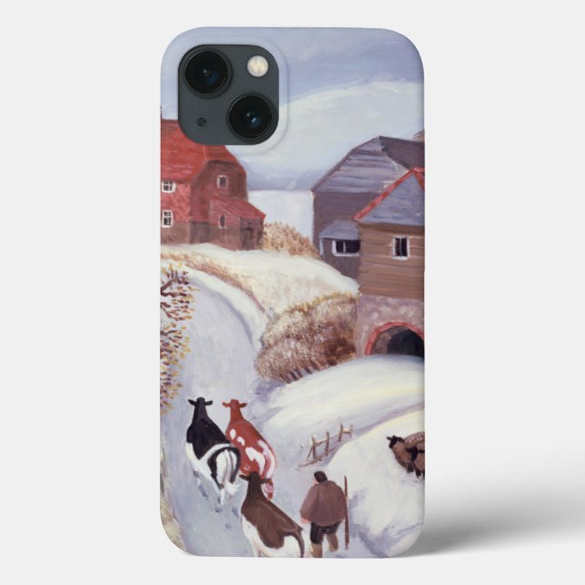 Driving Cows home in the Snow Case-Mate iPhone Case (Back)
