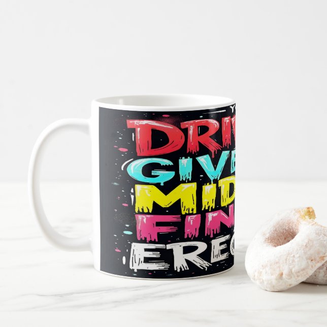 Driving Gives My Middle Finger An Erection Coffee Mug (With Donut)