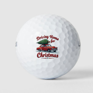 Driving Home For Christmas Truck Xmas Tree Golf Balls
