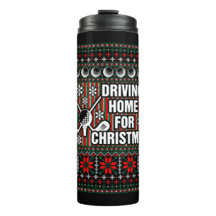 Driving Home For Ugly Christmas Golf Tshirt Thermal Tumbler