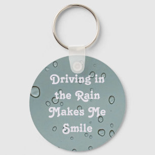 Driving in the Rain Water Droplet Photo Raindrop Key Ring