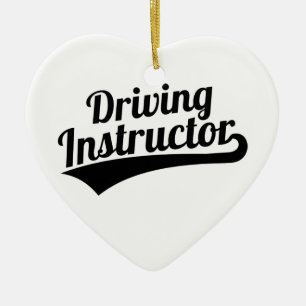 Driving instructor ceramic tree decoration