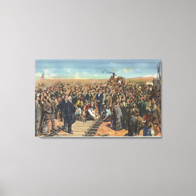 Driving Last Spike - Railroad Track Canvas Print (Front)