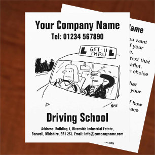 Driving Lessons Driving School Cartoon Design Flye Flyer