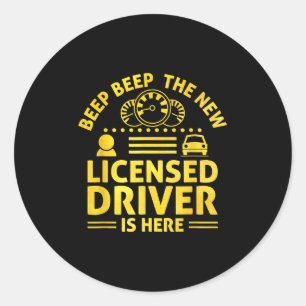 Driving License Ped New Driver Permit Driving Scho Classic Round Sticker