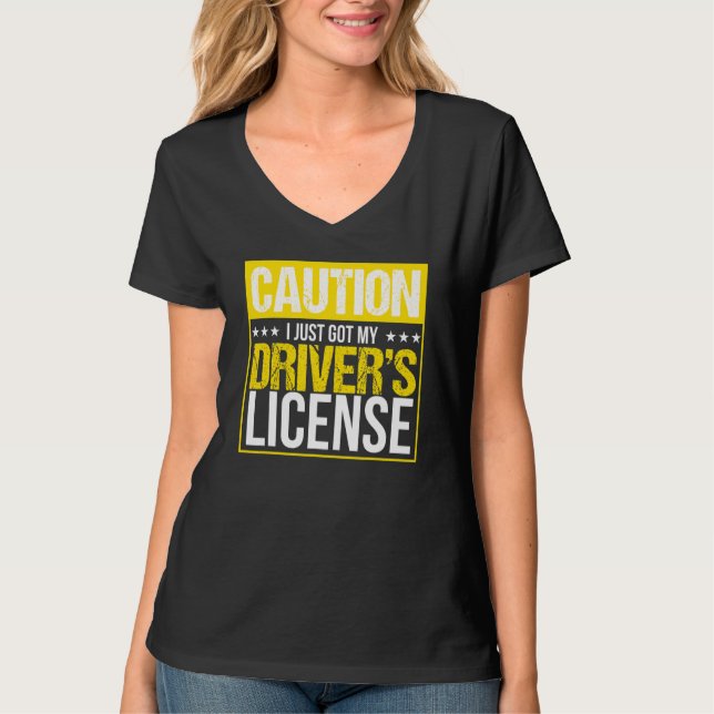 Driving License Plate Driving  Driver T-Shirt (Front)