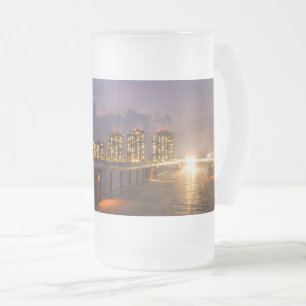 Driving On Navarre Beach Pier Frosted Glass Beer M Mug