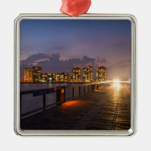 Driving On Navarre Beach Pier Metal Tree Decoration