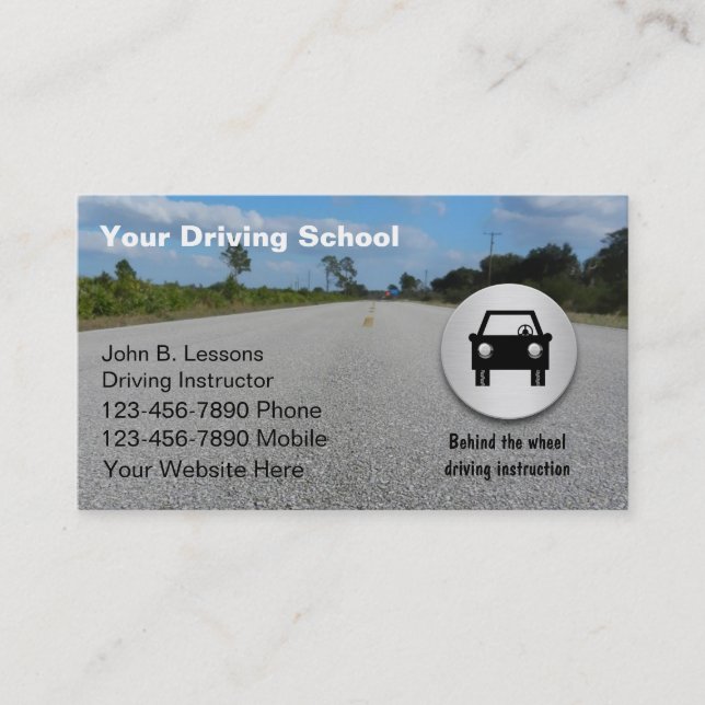 Driving School Business Cards (Front)