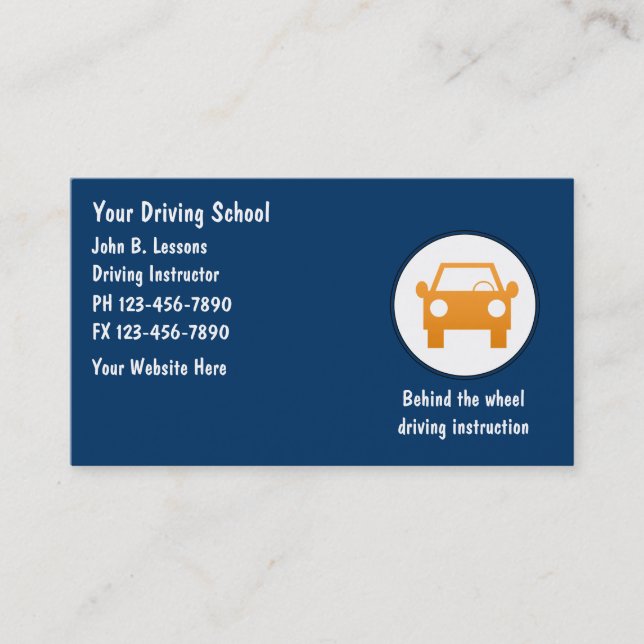 Driving School Business Cards (Front)