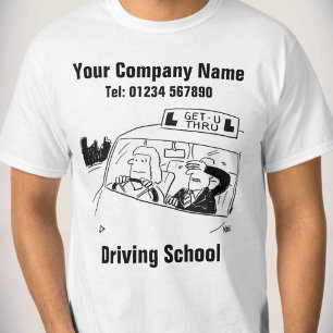 Driving School Cartoon to Personalise T-Shirt