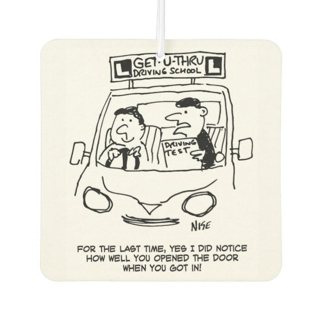 Driving School. Examiner Noticed Door Entry Car Air Freshener (Front)