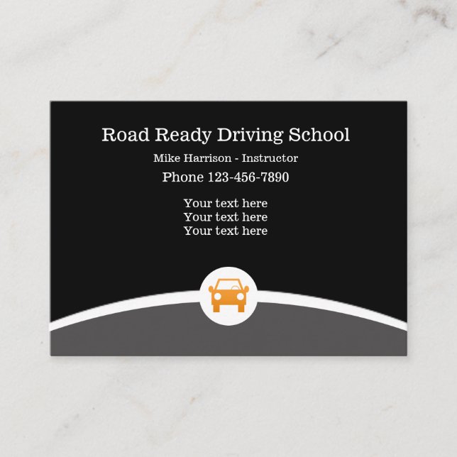 Driving School Instructor Business Card (Front)