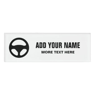 Driving school instructor magnetic name tag