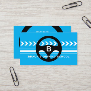 Driving school logo business card template