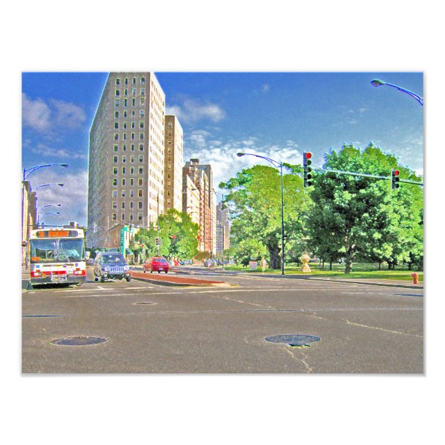 Driving Through Lincoln Avenue Photo Print (Front)