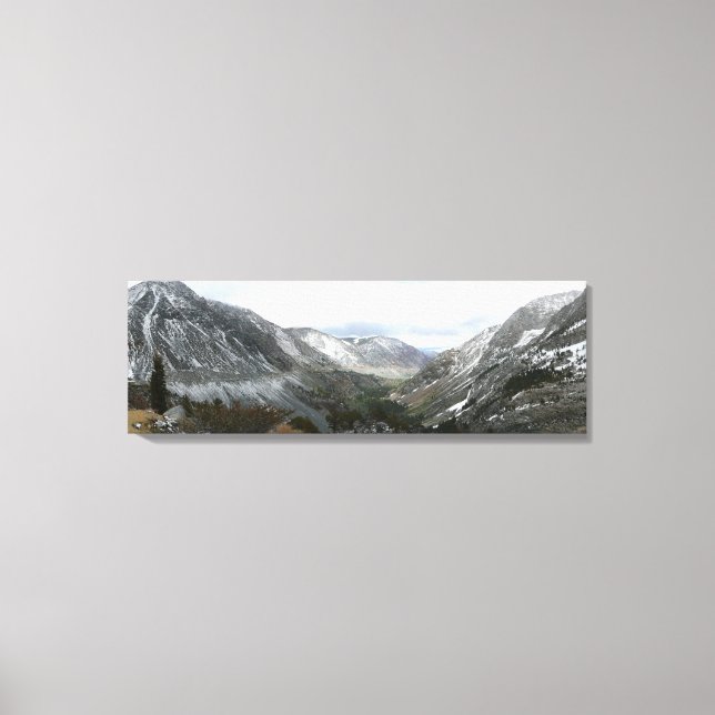Driving Through the Snowy Sierra Nevada Mountains Canvas Print (Front)