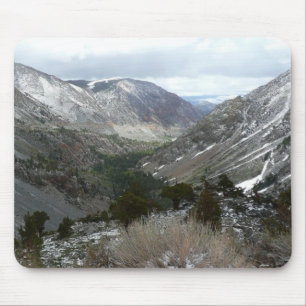 Driving Through the Snowy Sierra Nevada Mountains Mouse Mat