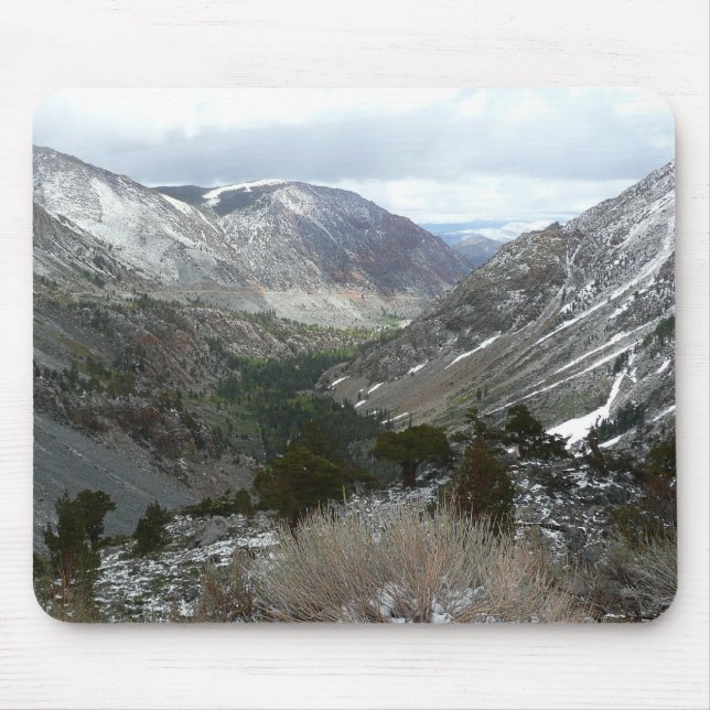 Driving Through the Snowy Sierra Nevada Mountains Mouse Mat (Front)