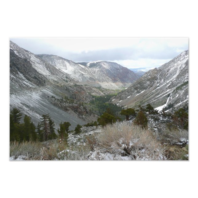 Driving Through the Snowy Sierra Nevada Mountains Photo Print (Front)