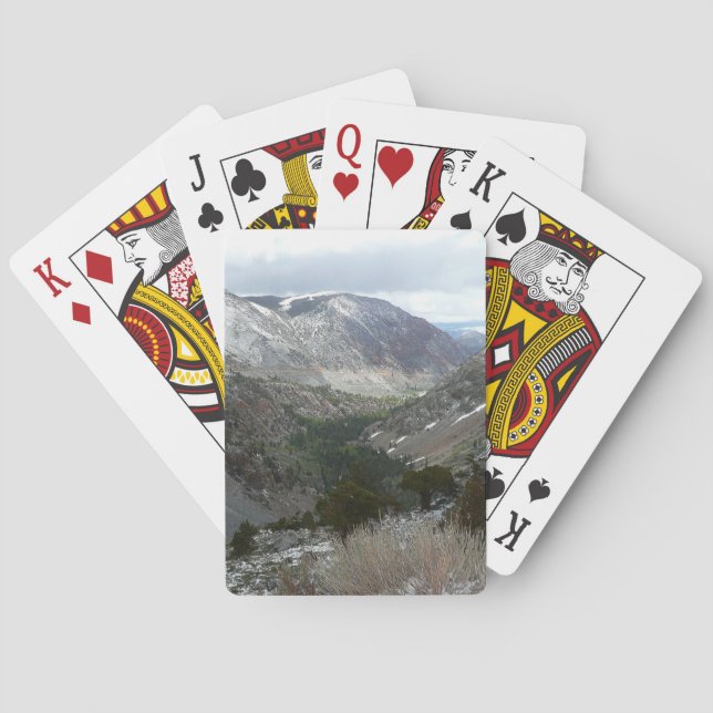 Driving Through the Snowy Sierra Nevada Mountains Playing Cards (Back)
