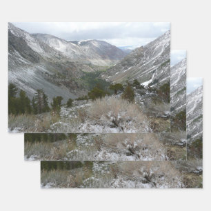 Driving Through the Snowy Sierra Nevada Mountains Wrapping Paper Sheet