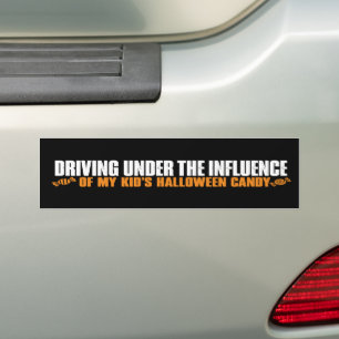 Driving Under The Influence Of My Kid’s Halloween Bumper Sticker