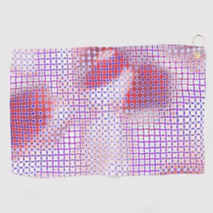 Drizzled spots under grid rustic antiquated design golf towel