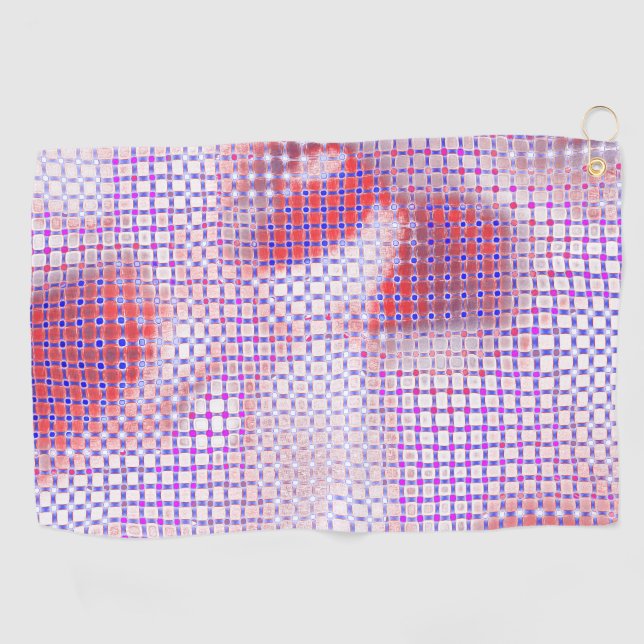 Drizzled spots under grid rustic antiquated design golf towel (Horizontal)