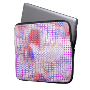 Drizzled spots under grid rustic antiquated design laptop sleeve