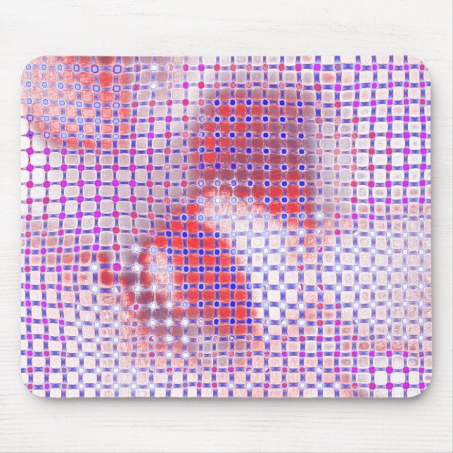 Drizzled spots under grid rustic antiquated design mouse mat (Front)