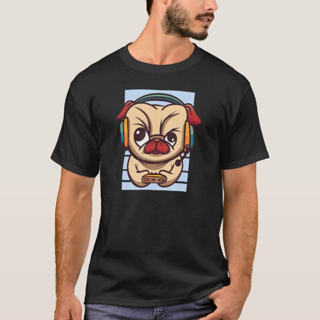 Droller Gaming Mops Video Game Computer Videogame  T-Shirt (Front)