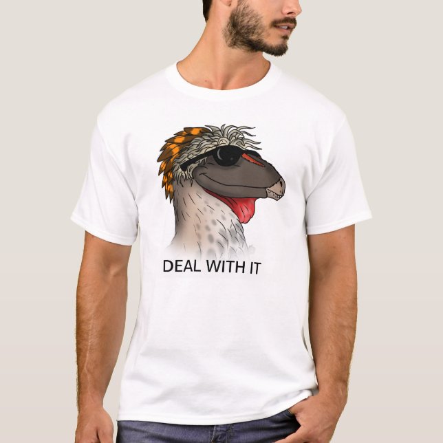 Dromaeosaur deal with it T-Shirt (Front)